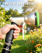 Garden Hose Nozzle, Heavy Duty Metal 9 Spray Patterns High Pressure Hose Sprayer - Image 6