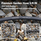 Heavy Duty Premium Garden Hose 100ft x 5/8", 300PSI Working, 1000PSI Burst, Hybrid Rubber Water Hose with Transparent Swivel Handle - Hot/Cold Water - Five Layered Braiding with Brass fittings (Black) - Image 4