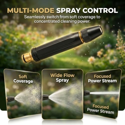 2026 Upgraded High Pressure Power Washer Nozzle with Connector Set, Adjustable Garden Hose Sprayer for Car Washing, Patio Cleaning, Watering, Durable Metal Hose Attachment for Outdoor Cleaning(2 PCS) - Image 6