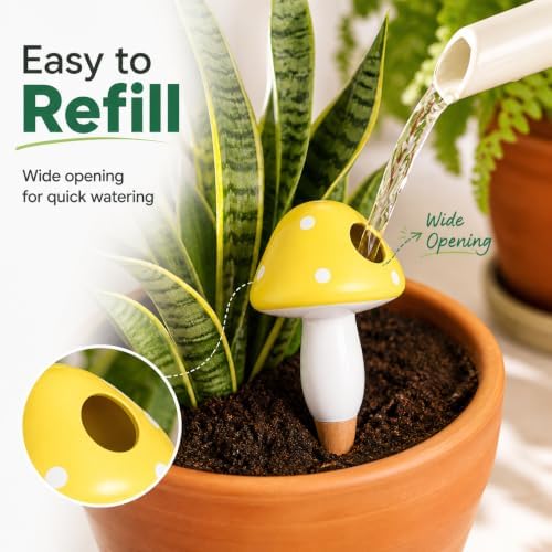 16 Packs Terracotta Watering Spikes Mushroom,Plant Self-Watering Devices - Image 6