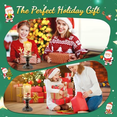 Christmas Snow Globe Candle, Battery Powered with Timer, Christmas Flameless Candles Lantern with Santa Claus for Home Decoration Festival Gift, Snow Globe Candle Light for Christmas Decorations - Image 6