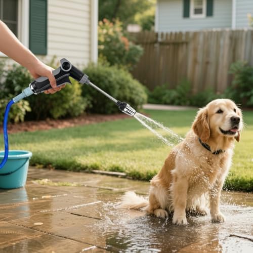 High Pressure Water Sprayer Pressure Washer Nozzle Powerful Car Wash Sprayer Adjustable Multi-Function Cleaning Tool for Garden Patio Driveway Foam Bottle - Image 5