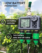 Insoma 3 Outlet Sprinkler Timer Brass Inlet & Outlet, Programmable Garden Hose Timer with Rain Delay, Manual& Automatic Watering System - Image 6