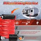 Upgrade 13FT，26FT，50FT RV Heated Drinking Water Hose | Water Line Freeze Protection -45°C（-49°F）Heat Garden Hoses, Water Hose for Winter Includes Adapter for Connection to Either End of Hose - Image 2