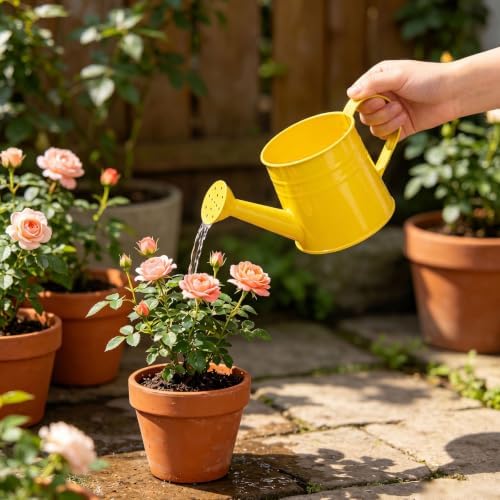1L Retro Metal Painted Watering Can with Long Spout - Image 5