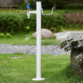 Outdoor 304 Stainless Steel Cylindrical Vertical Garden Water Column, Decorative Yard Hydrant Water Feature Fountain, Freestanding Garden Hose Holder with Full Copper Faucet,for Irrigation and Water by Unknown