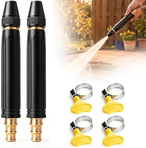 Upgrade Heavy Duty High Pressure Hose Nozzle, Adjustable Booster Home High Pressure Car Wash Water Gun with Booster Nozzle, Pressure Washer Hose Attachment for Plant Watering Lawn Car (X2) by ZSJO
