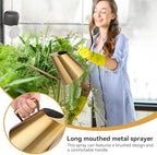 Watering Can for Indoor Plants, Metal Watering Can with Long Spout Stainless Steel Water Cans for House Plants Small Water Can for Succulent Bonsai Garden Flower(L) - Image 3