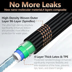 Garden Hose 75FT, Lightweight Flexible Water Hose, 5/8" Kink Free Leak Proof Hose, Heavy Duty 96-Layer Woven with 3/4" Brass Fittings, 10 Function Nozzle for Yard Lawn Outdoor Car Wash(BlackRosegold) - Image 3