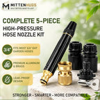 High Pressure Hose Nozzle Metal Fits US Garden Hoses with 3 Spray Modes - Image 2