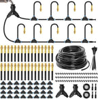 200Ft 1/4” Drip Irrigation System – Drip Irrigation Kit & Garden Watering System with 32 Pcs 360° Adjustable Copper Nozzles, Automatic Mist Spray for Raised Bed, Lawn, Garden & Potted Plants by VibeHaven