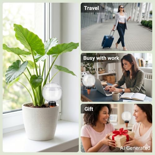 Plant Watering Globes Slow Release Terracotta Automatic Plastic Watering Globes Top Fill Control Plants Watering Devices System Watering Planter Insert Spikes Stakes (White-17oz-9Pcs) - Image 4