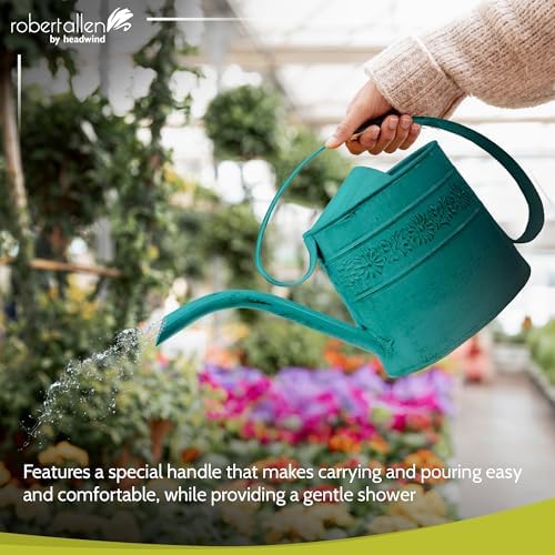 Headwind Willow Decorative Watering Can, 0.5 Gallon Small Metal Watering Can for Indoor Plants & Garden, Vintage Galvanized Steel, Long Spout, Indoor & Outdoor – Surf Blue - Image 6