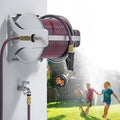 Stainless Steel Garden Hose Reel, Retractable Hose Storage Holder for Wall or Floor, Durable Metal Garden Reel with 10m Hose for Watering and Cleaning by Unknown