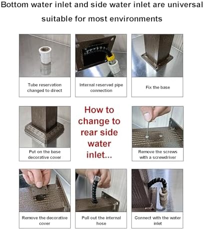 Outdoor Retro Post Faucet, Freestanding Garden Hose Holder Brass Double Outlet Garden Tap, Floor Mounted Water Tap Anti-Freezing Faucet Post for Garde,N - Image 5