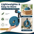 Garden Hose 150 ft, 2026 Upgraded Kink Free Flexible Water Hose 150ft With 10 Pattern Spray Nozzle, Leak-Proof, Portable, Ultra Lightweight & Durable Garden Hose for Yard, Lawn, Outdoor, Blue & White - Image 6