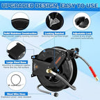 FIXFANS Pressure Washer Pivoting Coupler, Pressure Washer Hose Reel With Hose 3/8" X 50 FT - Image 7