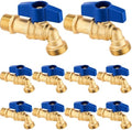 VIHOSE 10 Pack Brass Hose Bibb 1/2" MIP X 3/4" MHT Male Thread Valve, Blue by VIHOSE