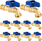 VIHOSE 10 Pack Brass Hose Bibb 1/2" MIP X 3/4" MHT Male Thread Valve, Blue by VIHOSE