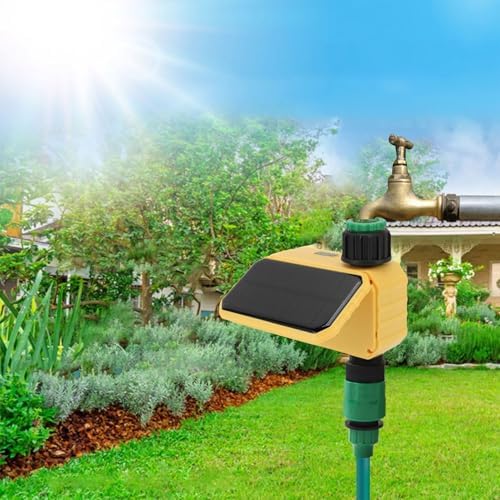 Solar Single Way Valve Sprinkler Timer with Rain Sensor, Automatic Irrigation Watering Controller with Type C Backup Charging, for Garden Courtyard Drip and Sprinkler Systems - Image 5