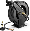 Pressure Washer Hose Reel 3/8" x 50 ft, Retractable Reel Only by Brearo