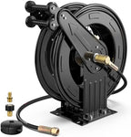 Pressure Washer Hose Reel 3/8" x 50 ft, Retractable Reel Only by Brearo