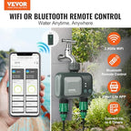 VEVOR Sprinkler Timer WiFi Water Timer, 2 Outlets, Smart Hose Faucet Water Timer with Brass Inlet, APP Remote Control via 2.4Ghz WiFi or Bluetooth, Voice Control, IPX6 for Garden, Yard Watering - Image 2
