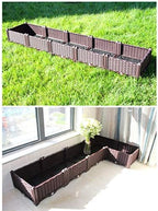 Hershii Plastic Rectangular Raised Garden Bed Indoor Outdoor Planter Box Kit Container for Growing Vegetables, Plants, Herbs, Flowers & Succulents - Black - 61.41 X 15.35 X 8.66 Inches - Image 4