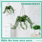 Meanplan 4 Pcs Self Watering Hanging Planter Indoor 6.5 Inch Hanging Baskets for Plants Outdoor Plastic Flower Pot with 3 Hooks Chains Drainage Holes for Garden Home, Medium Size(Clear) - Image 3