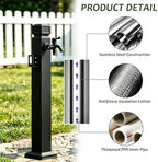 Stainless Steel Outdoor Water Spigot | Vertical Square Garden Water Column | Decorative Water Fountain Yard Hydrant Hose Stand for Patio, Deck, Poolside & Backyard(E,Height: 60cm/23.6in) - Image 3