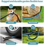 Garden Hose Water Hose – 100ft Lightweight Flexible Outdoor Hose, Kink-Free, Weather Resistant, 3/4” Metal Fittings, 10-Function Spray Nozzle for Yard Car Wash - Image 2