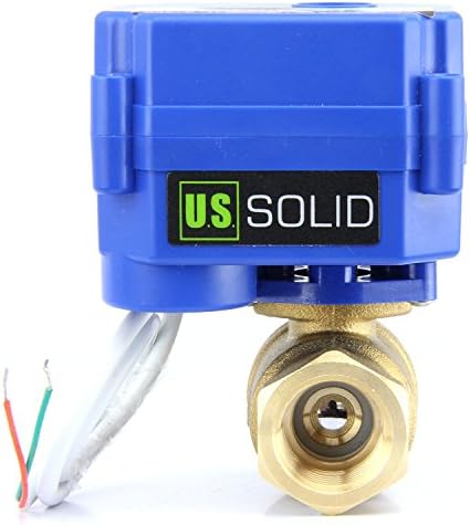 U.S. Solid 1" Motorized Ball Valve 85-265V AC Brass Electrical Ball Valve, 2 Wire Auto Return Setup Normally Closed by USSolid