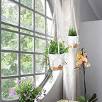 GARDIFE Hanging Planters for Indoor Plants,5Pcs Hanging Basket for Indoor Boho Home Decor,Macrame Plant Hanger,35 Inches,29Inch,23Inch, Ivory,Self Watering Planters, 7/6.5/6/5.5/5 Inch,White&White - Image 2