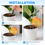 M METERXITY 3-Pack Plant Self Watering Globes, 5 oz Plastic Bubble Water Bulbs Top Fill for Indoor/Outdoor Plants, Self Watering Spikes Slow Release Terracotta [Orange] - Image 4