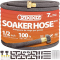 100FT 1/2-Inch Soaker Hose, Flexible with Solid Brass Connector, Leak-Resistant Watering System for Gardens & Vegetable Beds by ZIXIXIZ