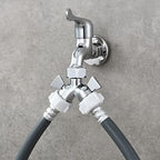Tecmolog 2 Way Brass Hose Splitter Heavy Duty 3/4" Garden Hose Splitter with Shut Off Valve Chrome, DSF017A - Image 2