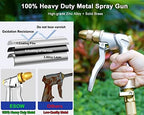 ESOW Heavy Duty Metal Garden Hose Nozzle, High Pressure Water Hose Nozzle with 4 Spray Patterns Rotating, Ideal for Outdoor Lawn & Garden Watering, Car & Pet Washing, Silver - Image 3