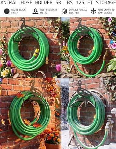 Garden Hose Holder Duck Metal Wall Mount Heavy Duty 125'5/8" Hose Hanger - Image 4