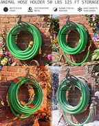 Garden Hose Holder Duck Metal Wall Mount Heavy Duty 125'5/8" Hose Hanger - Image 4