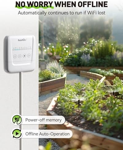 RAINPOINT Smart Sprinkler Controller, WiFi Sprinkler Controller 8 Zone-Local Weather Intelligence, Programmable Smart Irrigation System with APP Remote Control, Rain Skips, Rain Sensor Compatibility - Image 6