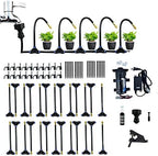 Outdoor Misting Cooling System Kit with 24v Silent Pump & Adjustable Nozzles & Flexible Misting Line & Filter, Patio Misters Mister System Drip Irrigation System for Outsi(Size:18m Tube + 26 nozzles) by Melairy