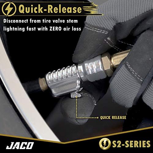JACO Lightning S2 Quick-Connect Tire Air Chuck - 1/4" F-NPT (Open Flow) (2-Pack) - Image 6