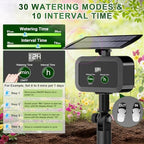 LCD Display Solar Drip Irrigation System Kit, 30 Working Modes & 10 Watering Interval Solar Powered Drip Irrigation Kit Supports 15 Potted Plants, 2200mAh Automatic Watering System for Garden - Image 3