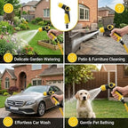 High Pressure Garden Hose Nozzle with 4 Spray Patterns & Thumb Control (Yellow) - Image 7