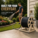 Dual Floor and Wall Mounted Garden Hose Reel, Holds 200ft of Water Hose, Heavy Duty Metal Hose Reel, Space Saving Hose Reel Organizer for Yard, Garage & Shed - Image 6