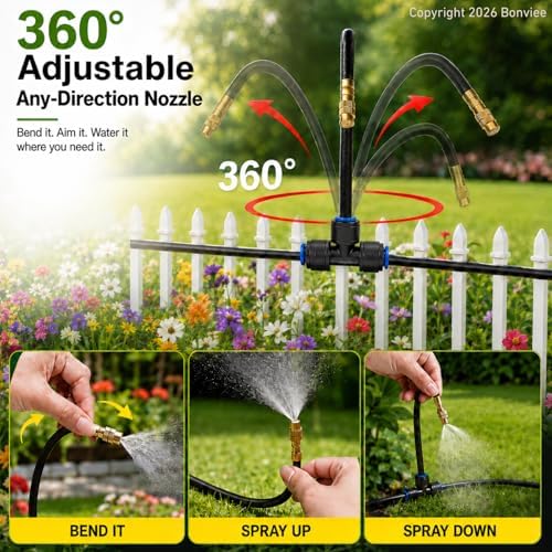 Bonviee 240FT Drip Irrigation System with Adjustable Nozzles - Image 2