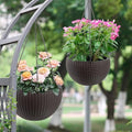 13.4 inch Self-Watering Hanging Planters, 13.4 Inch, Brown, 2 by Noeko
