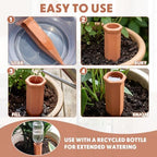 Tatuo 24 Pack Terracotta Watering Spikes Automatic Plant Waterer Devices Outdoor Indoor Use Plant Self Watering Devices Wine Bottle - Image 4