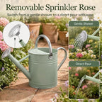1 Gallon Metal Watering Can for Indoor Outdoor Plants, Cream Green - Image 6