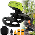 Adjustable Oscillating Sprinkler Wide Coverage, 360° Rotating Lawn Sprinklers, Adjustable 16-Nozzle Mini Turbo Oscillating Water Sprinklers for Lawn Yard Garden Watering (Green, with nozzles) by GDSAFS